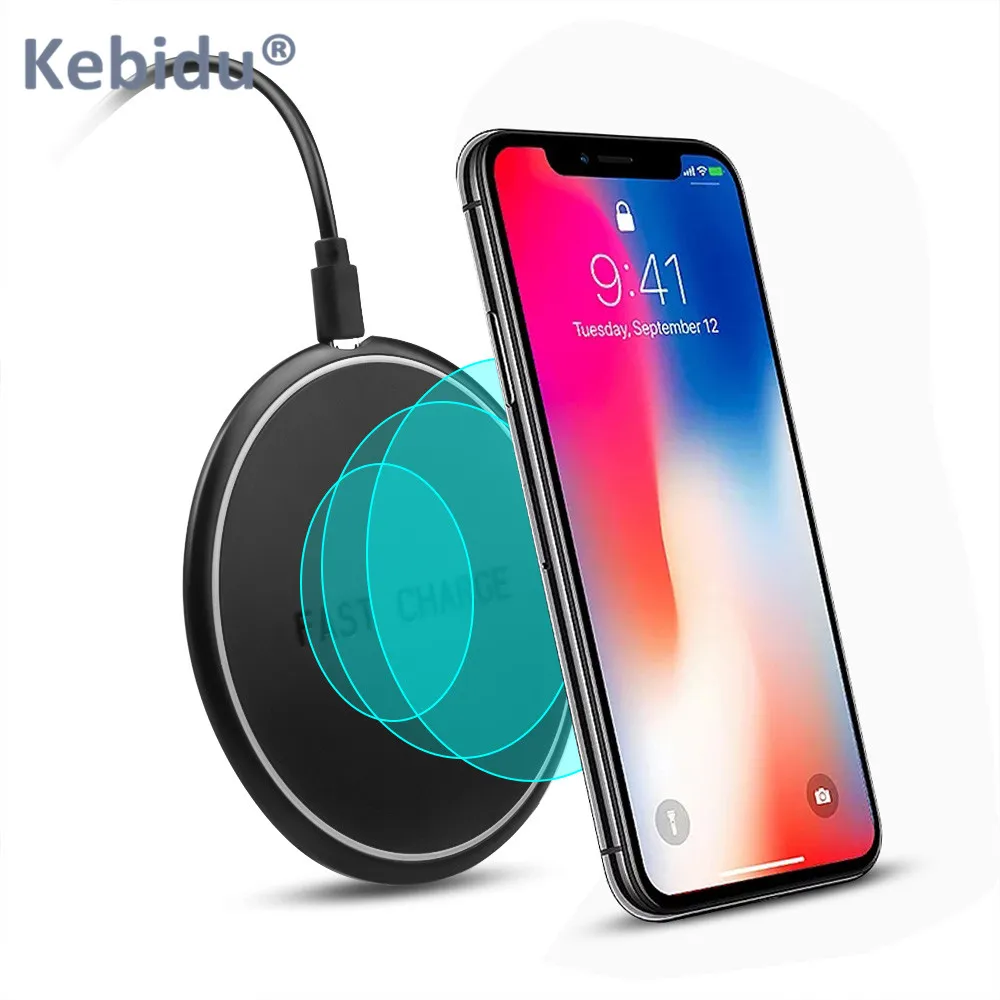 Беспроводное зарядное устройство Kebidu для iPhone X Xs Max XR 8 Plus Samsung Galaxy Note S8 S7 S6 Edge с