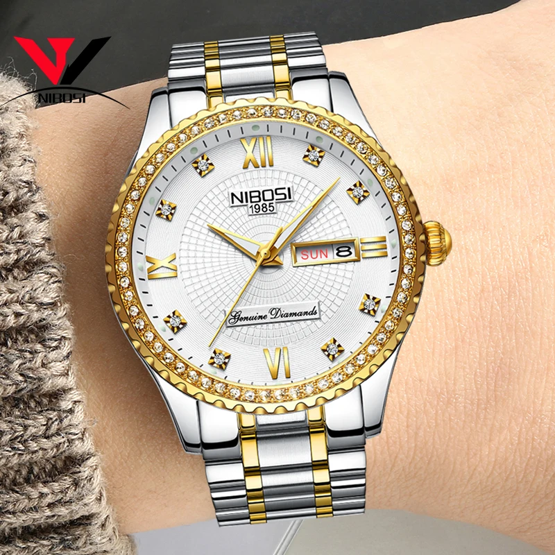 Часы мужские водонепроницаемые аналоговые золотые | Наручные часы