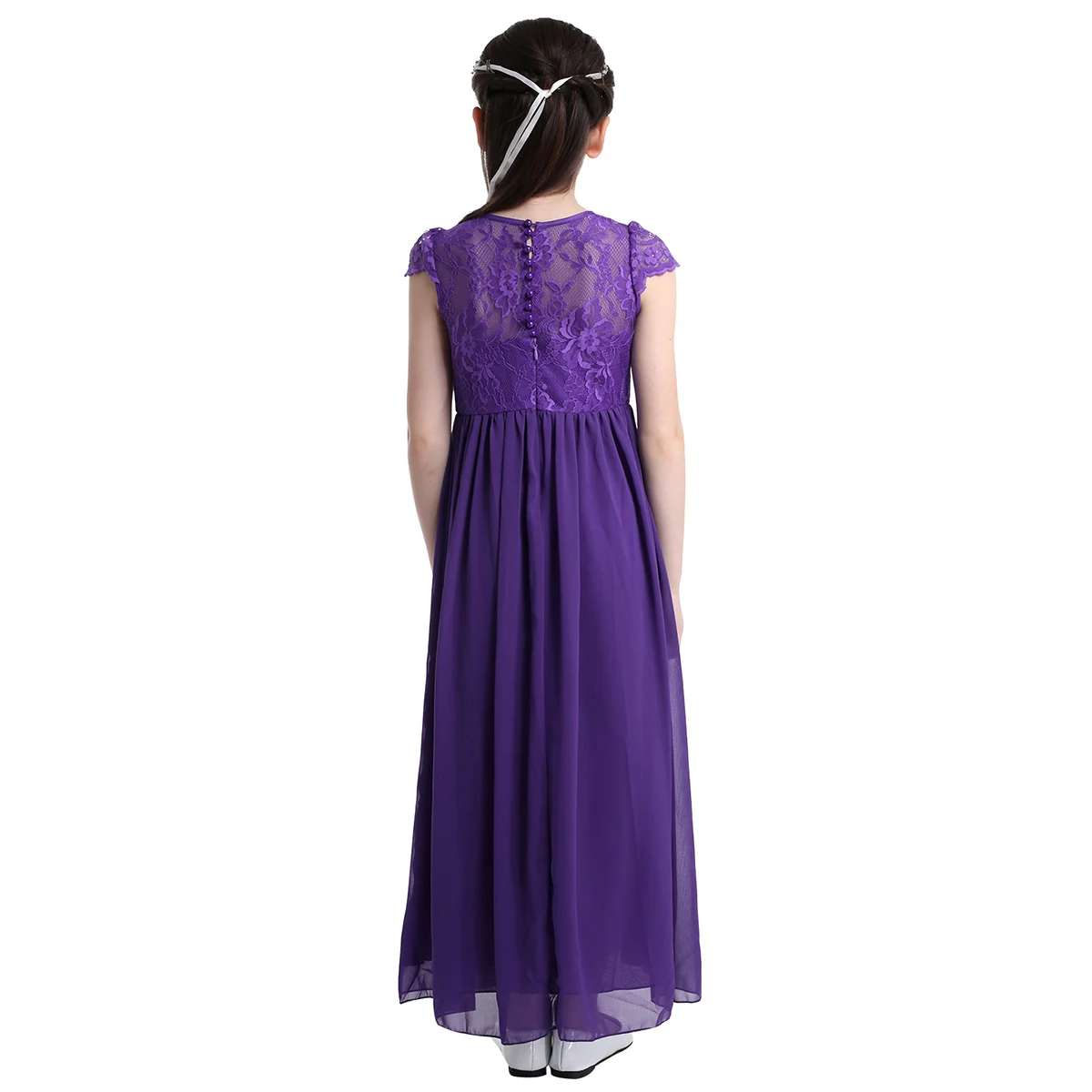 Элегантное детское платье для девочек Vestidos шифоновое кружевное бальное