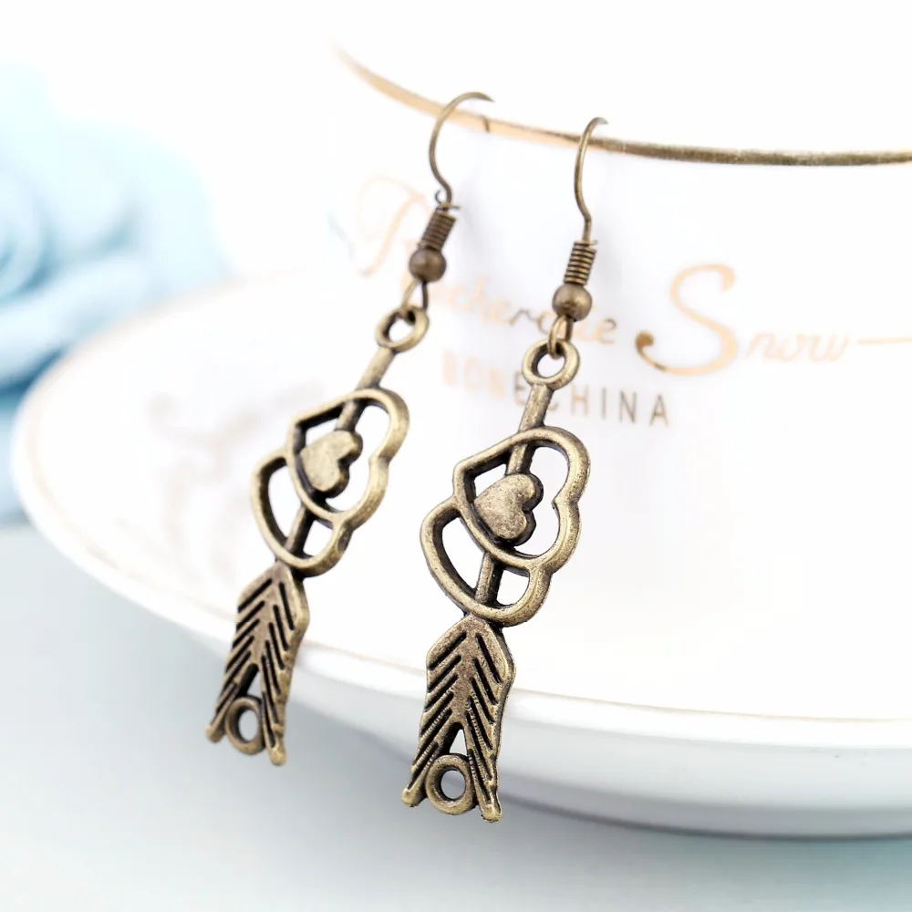 Новый креативный Амур кулон со стрелками серьги Модные романтические дикие