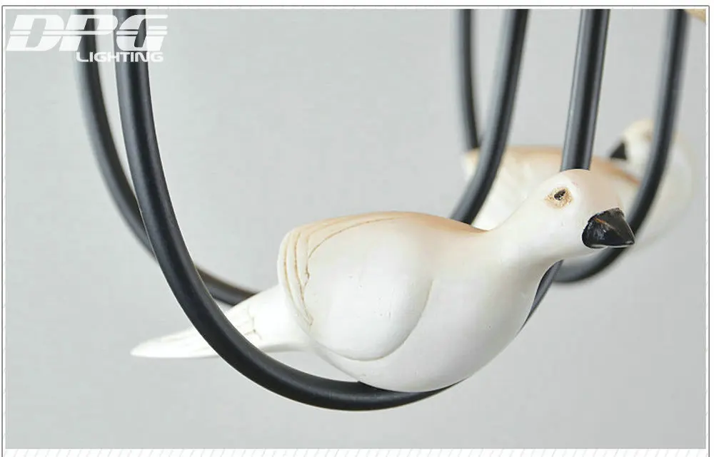 Современная железная белая люстра с птицей домашнее освещение абажуром Китай