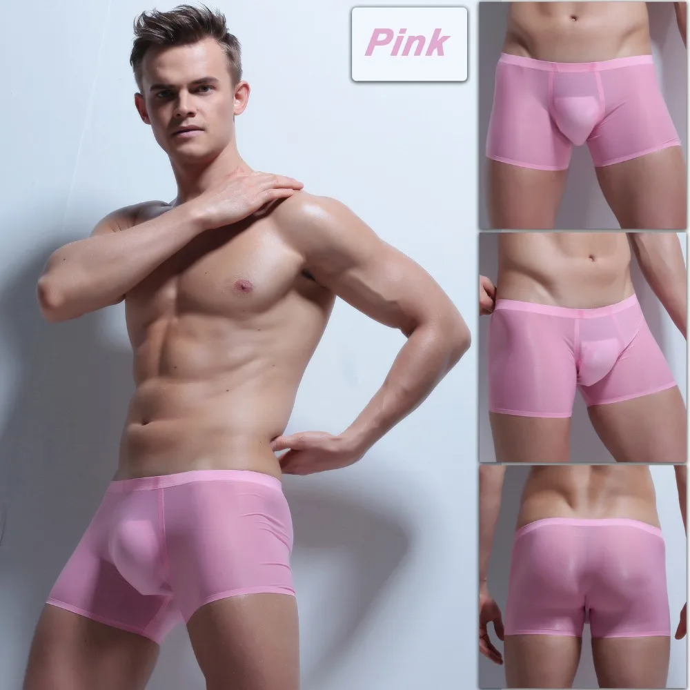 Мужские трусы-боксеры из Ice Silk сексуальное мужское Прозрачное нижнее белье с заниженной талией Slip Homme 3XL Cuecas боксеры прозрачное Мужское нижнее белье боксеры бренд