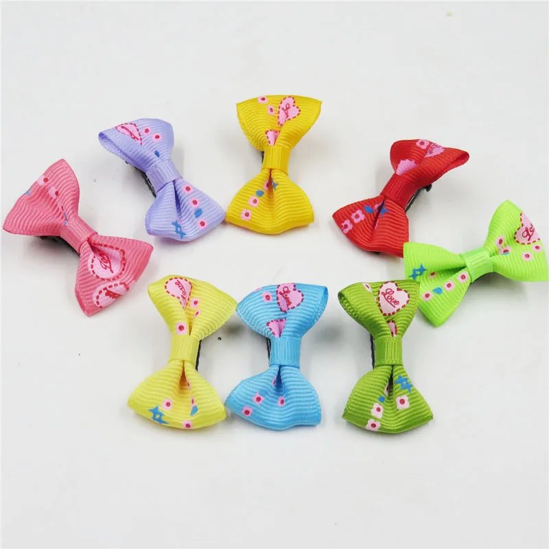 2PCS/LOT Lovely Candy LOVE Small Bow Hairpin For Girl Hair Tie Child Elastic Bands Scrunchy Clips Accessories Kids |