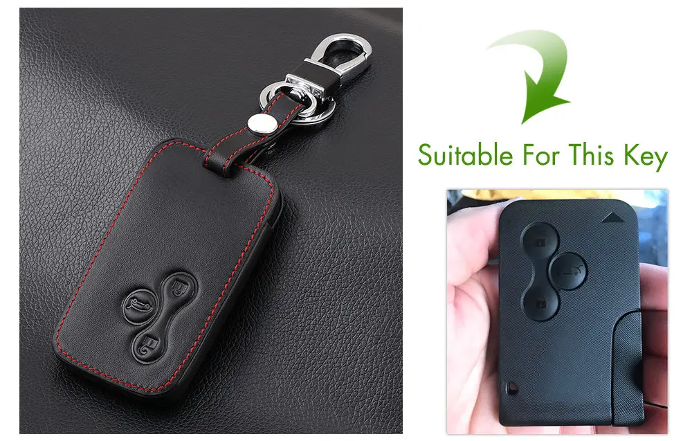 B Style Кожаный чехол для ключей, держатель для Renault Koleos Laguna 2 3 Megane Kadjar Sandero Scenic Captur Clio Duster Fluence ключи от автомобиля - Название цвета: B Style