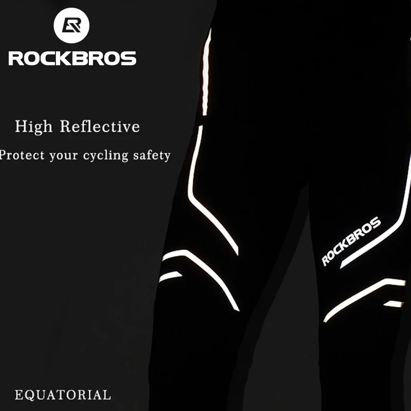 ROCKBROS эластичные велосипедные брюки светоотражающие дышащие для мужчин и женщин