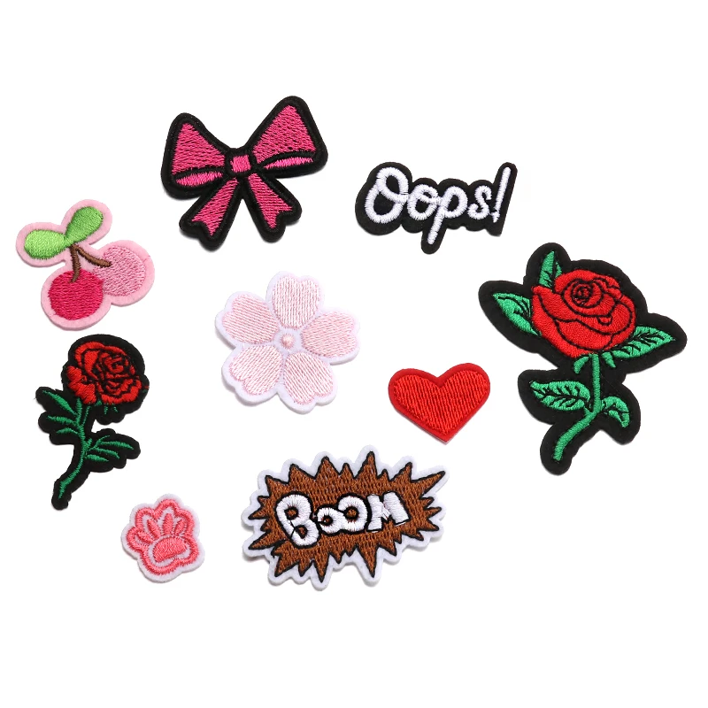 1 шт. железные нашивки для одежды утюжок текста вышитые цветы сумка сделай сам