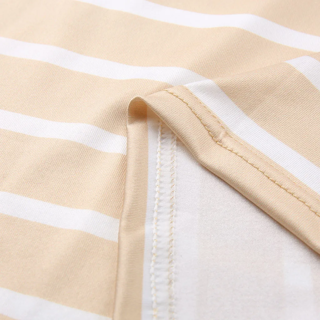 Бесплатная страусиное женское летнее Полосатое платье с коротким рукавом и О