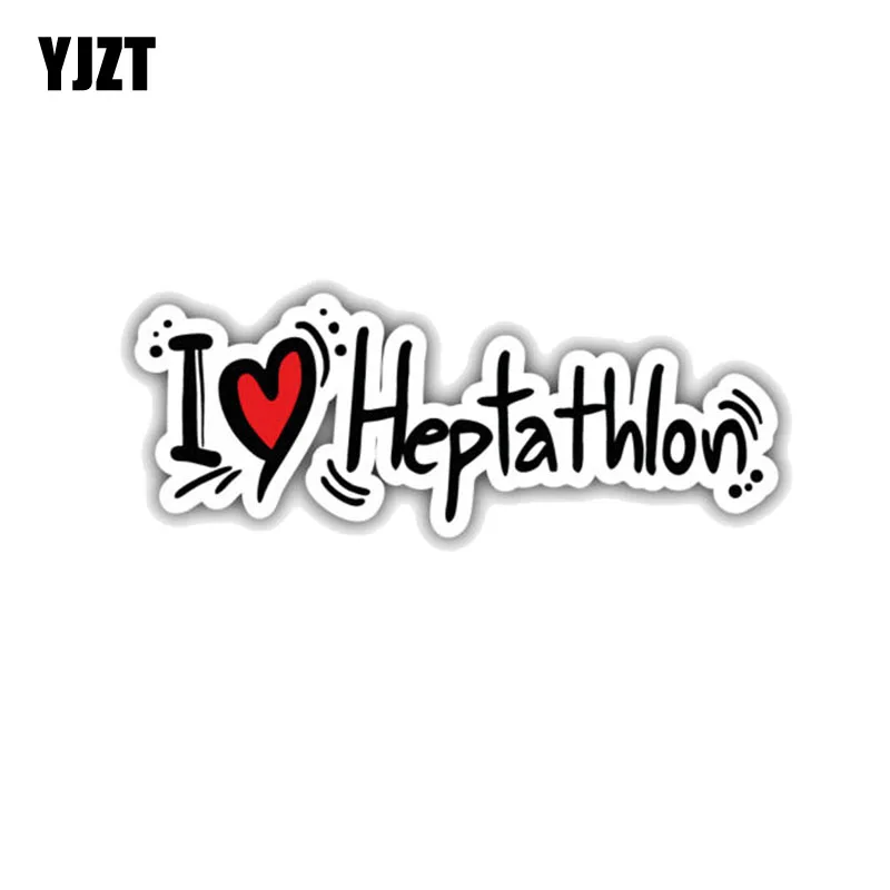 

YJZT 15,2 см * 5,3 см Модный I Love Heptathlon ПВХ Наклейка на мотоцикл автомобиль 11-00438