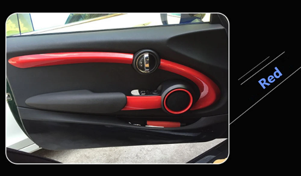 6pcs Red Автомобильный Стайлинг для MINI Cooper F56 интерьерное украшение для MINI Cooper аксессуары наклейка s наклейки для MINI F56 дверная наклейка крышка - Название цвета: 6pcs Red