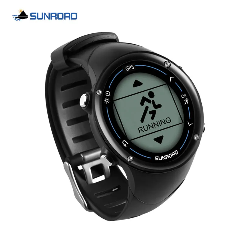 Black Relogio Masculino, SUNROAD, цифровые, gps, спортивные часы, мужские, умные, Bluetooth, пульсометр, счетчик калорий, шагомер, часы для мужчин - Цвет: Black