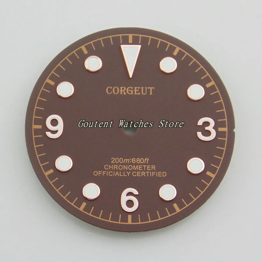P544 Corgeut 30,5 мм черный/кофейный циферблат лица комплект ETA 2824/2836 Miyota 8205/8215 Автоматический ход Мужские t мужские часы - Цвет: P544
