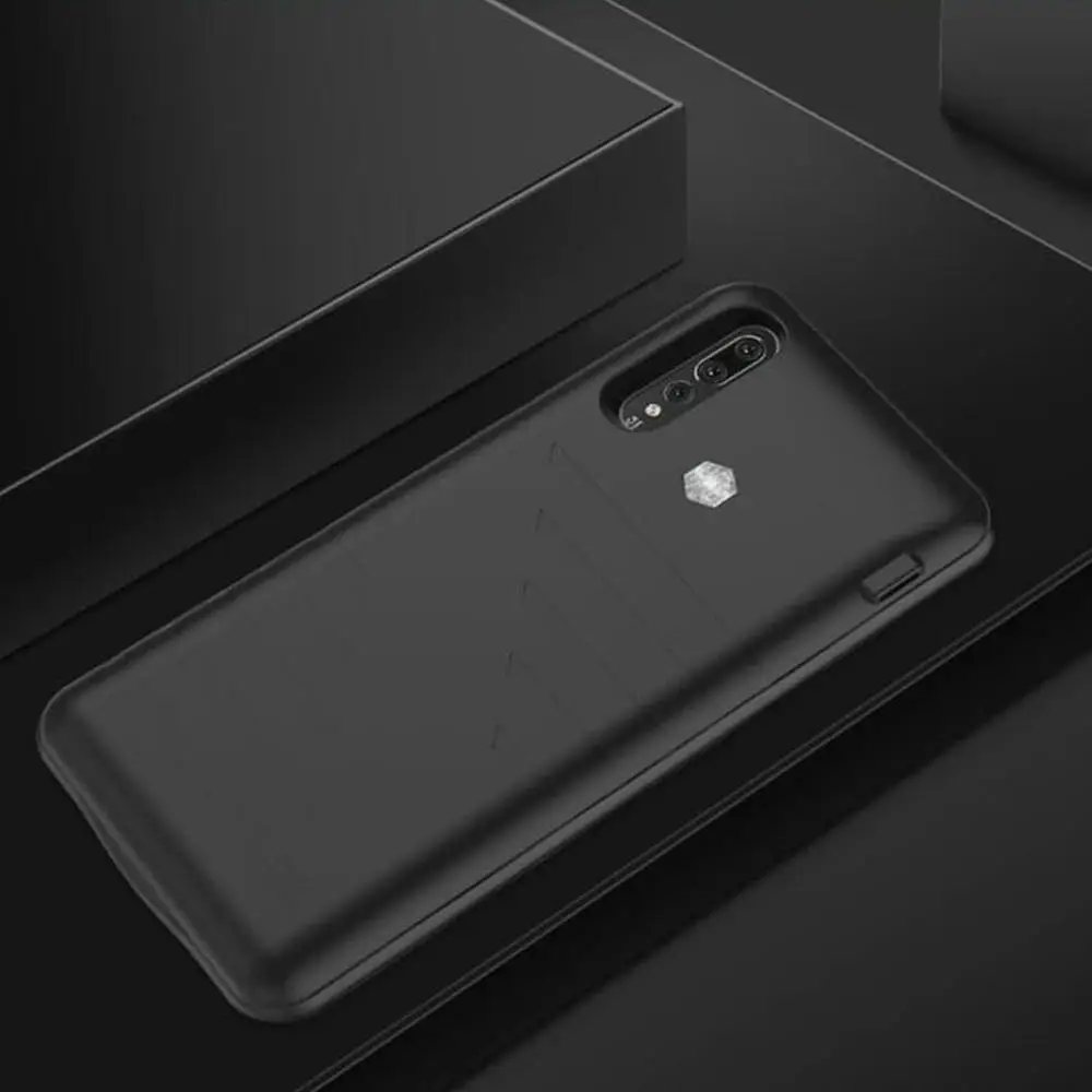 Kogngu Модный чехол для зарядного устройства для huawei P20 6800 мАч с зажимом для задней панели беспроводное быстрое зарядное устройство для huawei P20 Pro Чехол - Цвет: Черный