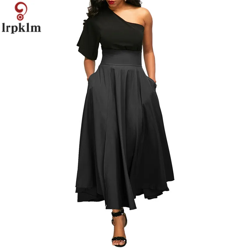 Платье женское без бретелек повседневное однотонное длинное для лета 2018 |