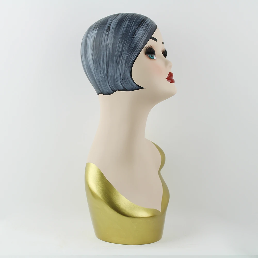 Женский манекен из стекловолокна с золотой тканью для демонстрации и украшения