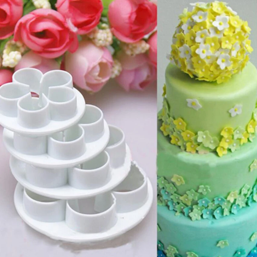 Цветок 33 шт./компл. Fondant (сахарная) печенье нож для разрезания торта эжектор штамп