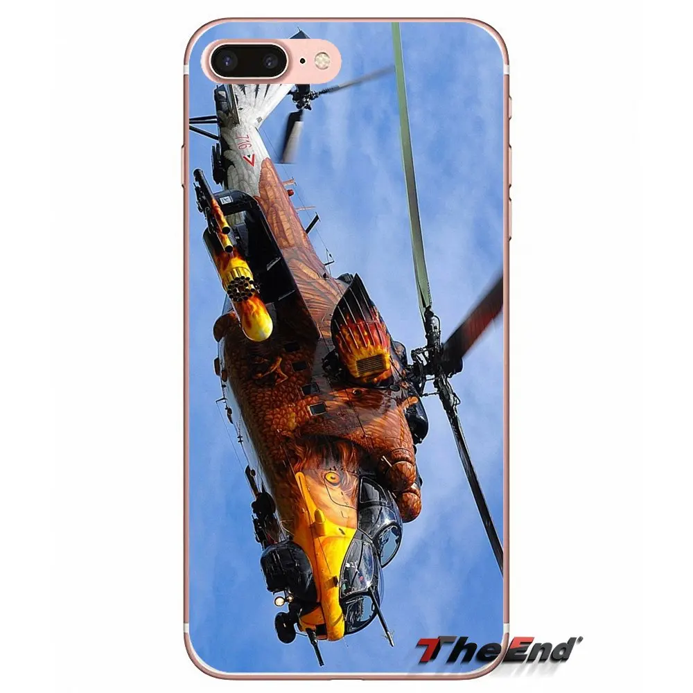 Mil Mi 24 задний вертолет военный чехол для iPhone X 4 4S 5 5S 5C SE 6 6S 7 8 Plus Samsung Galaxy J1 J3 J5 J7 A3 A5 2016