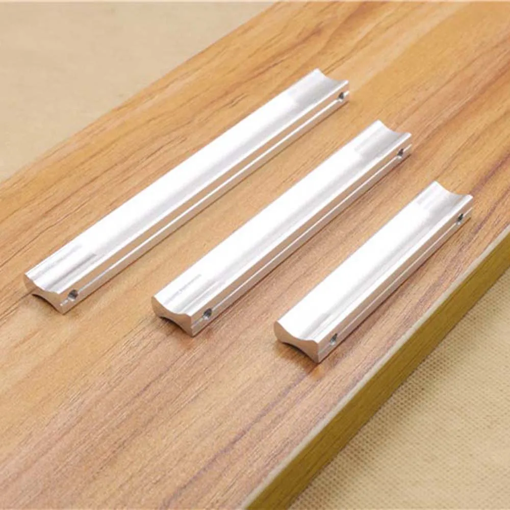 Modern Aluminium Alloy Drawer Cabinet Handles Knobs kitchen Dresser Pull Handle 64mm 96mm 128mm Furniture Hardware Accessories |