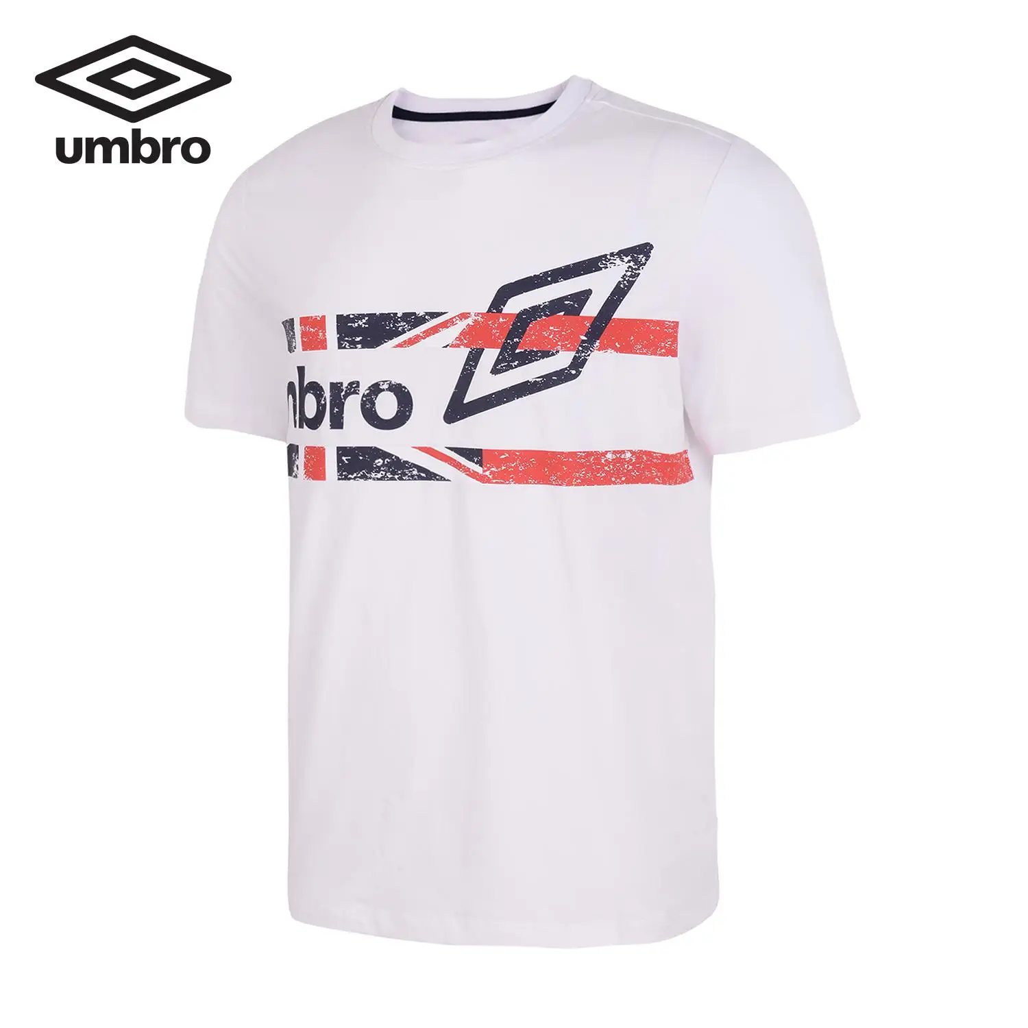 Umbro летняя новая мужская Спортивная Футболка с круглым воротником и коротким рукавом UO192AP2535 - Цвет: UO192AP2535-001