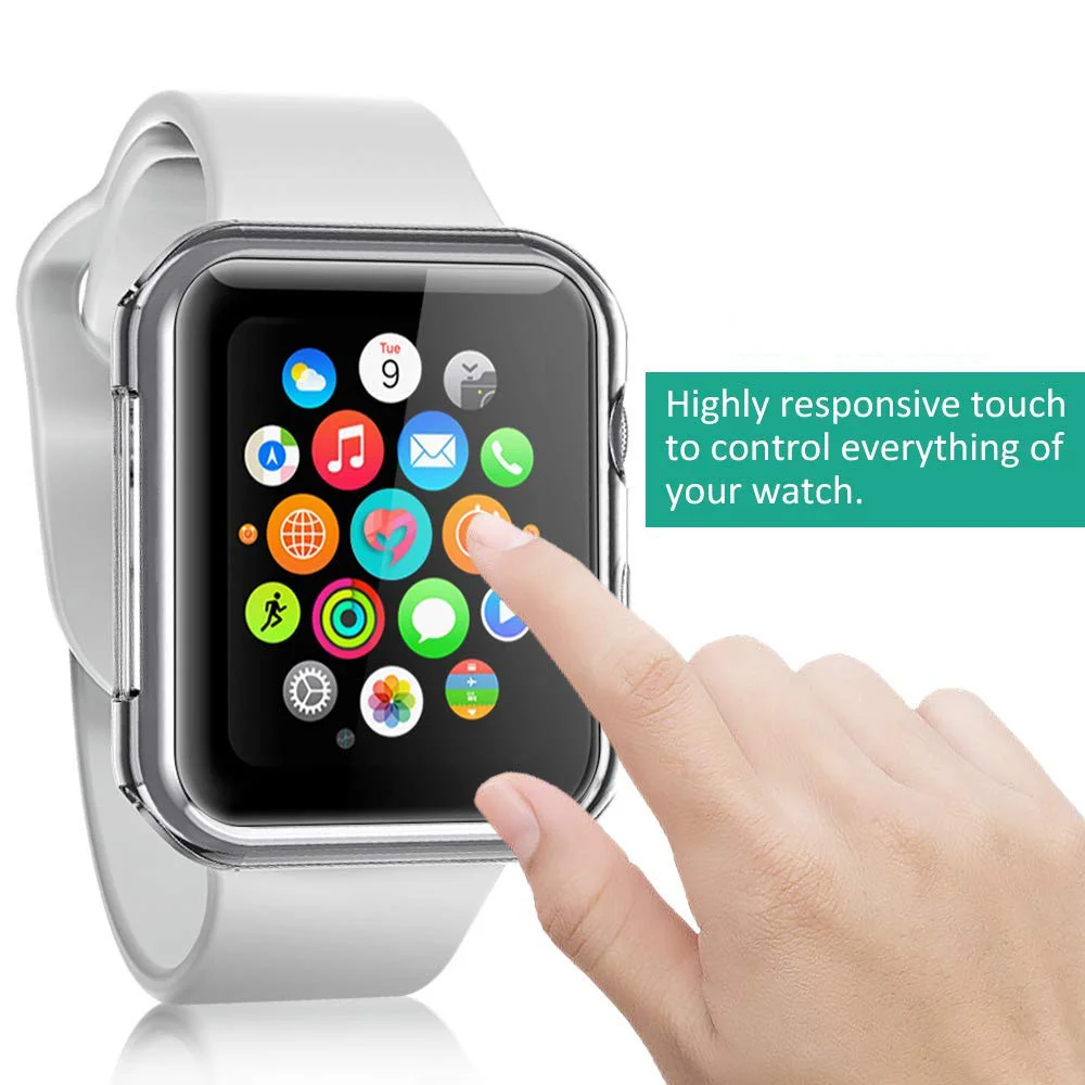 TPU прозрачный защитный чехол для часов Apple Watch 40 мм 44 мм серия 4, чехол для умных часов Apple Watch Series 5 44 мм 40 мм