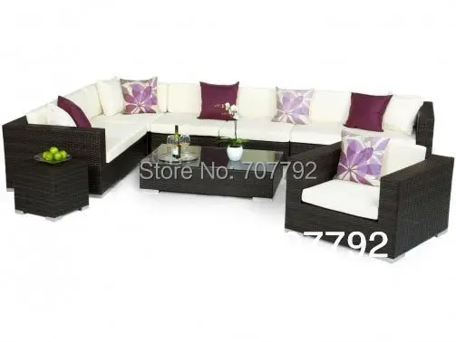 Новый! Эксклюзивная коричневая уличная плетеная мебель для патио набор диванов