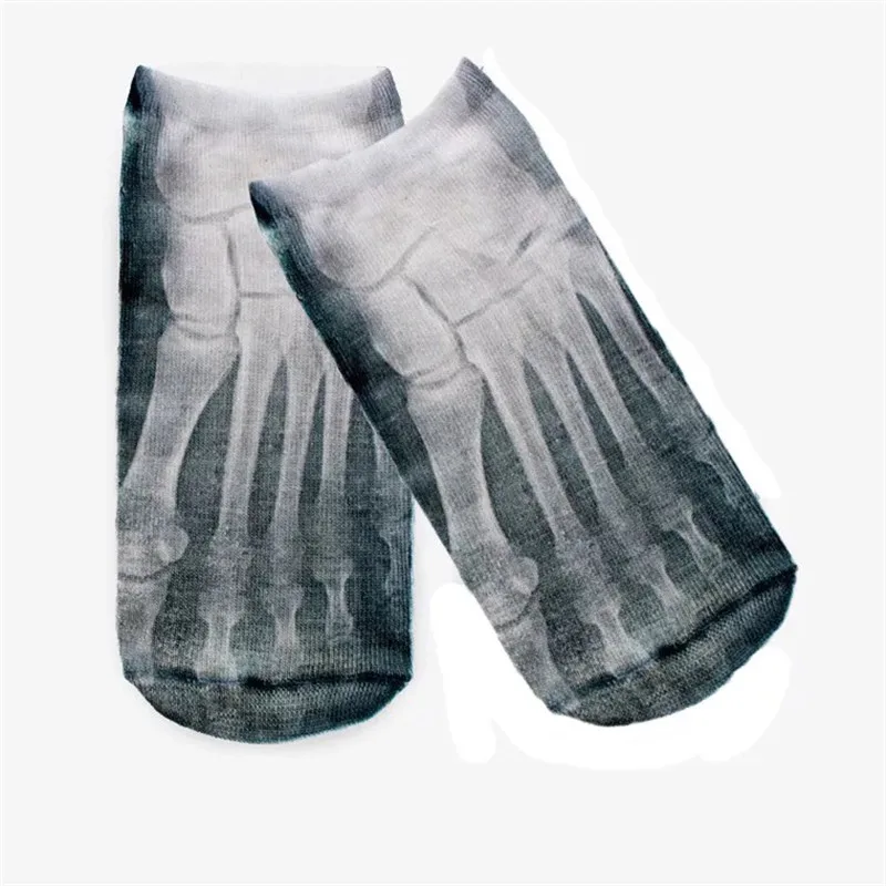 Женские и мужские повседневные низкие Calcetines короткие носки с расцветкой Кости
