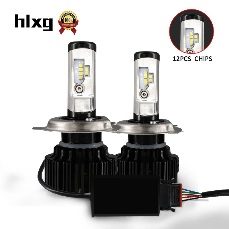 HLXG 6000K белые чипы CSP H11 H4 H7 LED HB3 9005 HB4 9006 комплект автомобильных фар 35 Вт 8000lm турбо