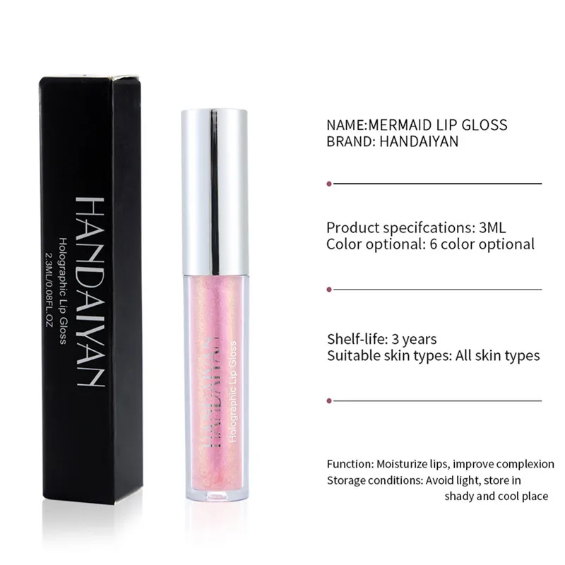 1PCS HANDAIYAN Makeup Shiny Clear Lip Gloss Long Lasting Shimmer Lip Tint Waterproof Moisturizer Batom Liquid Lipstick Cosmetics