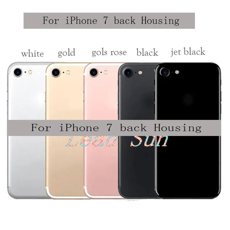 Задняя крышка для iphone 7 задняя крышка батарейного отсека задняя дверь Чехол средняя рамка Шасси+ Боковая сборка кнопок для iphone 7 PLUS - Цвет: 7G BLACK
