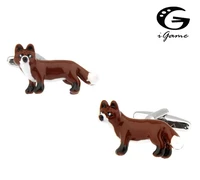 igame fox cuff links quality brass material unique coffee fox design free shipping