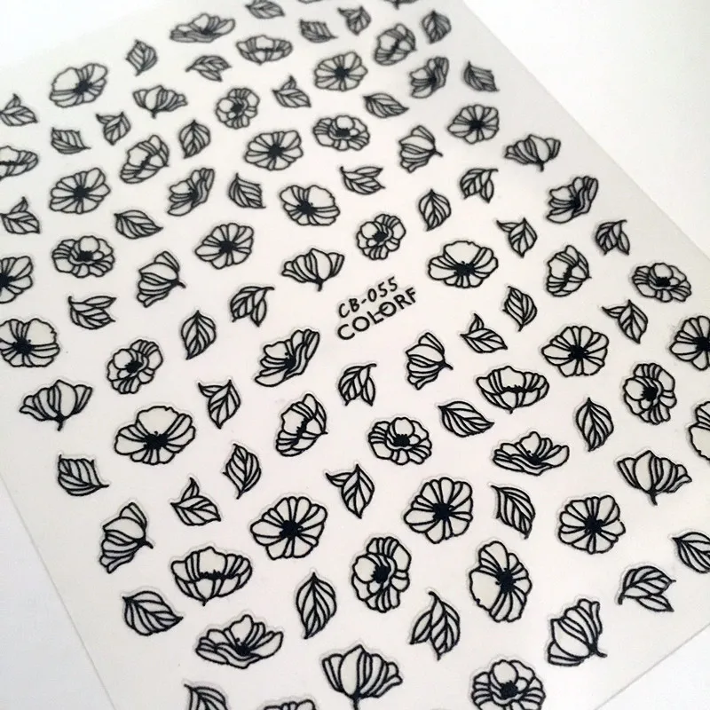 

Newest CB sereis CB-26-37-45-55 flower Graphics lace star 3d nail art sticker nail decal stamping export japan