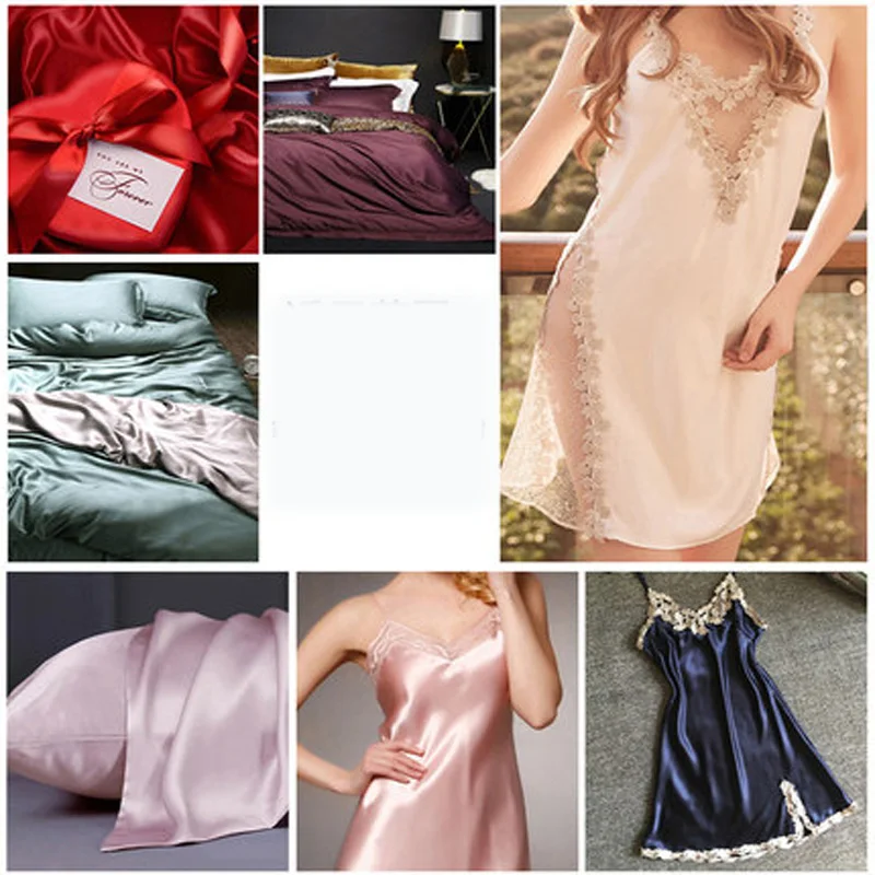 Матовая ткань для платья слегка эластичная атласная шелковая имитация ткани