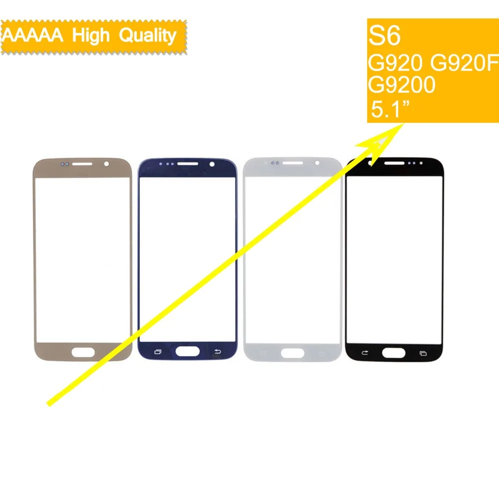 10 шт./лот для Samsung Galaxy S6 G920 G920F G9200 SM-G920 сенсорный экран передняя стеклянная панель