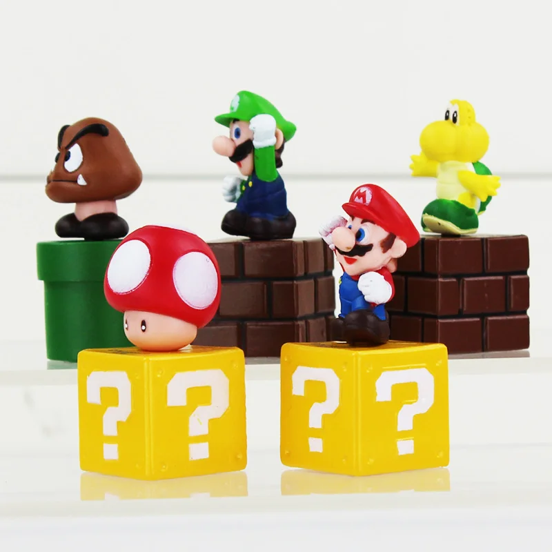Мини фигурки Луиджи копа Марио Гумба коллекции игрушки для детей 5 см