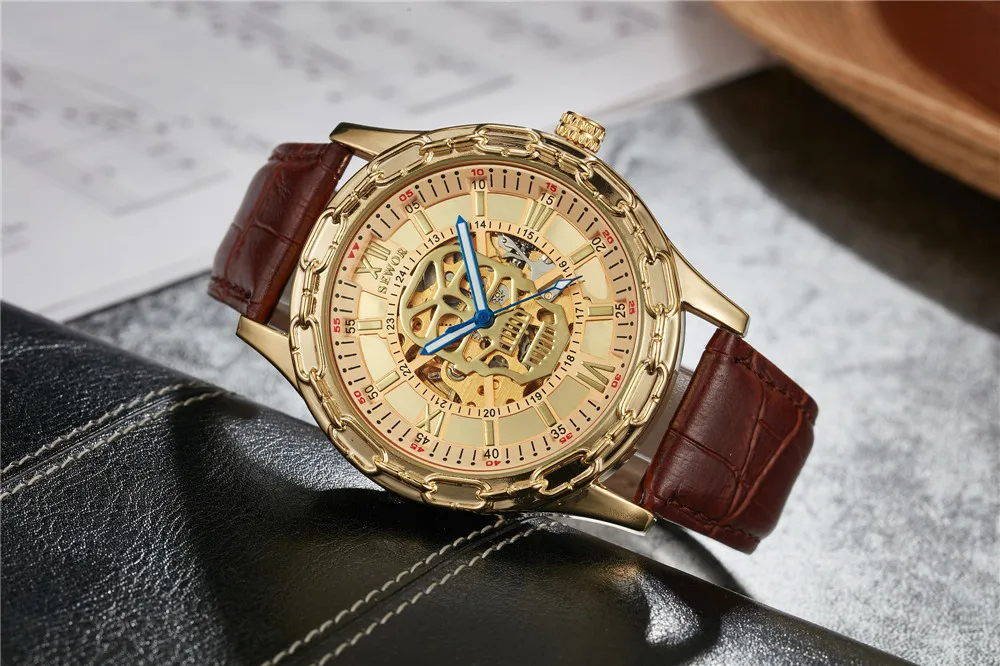 2017 SEWOR известный бренд Роскошные мужские часы циферблат Череп Horloge