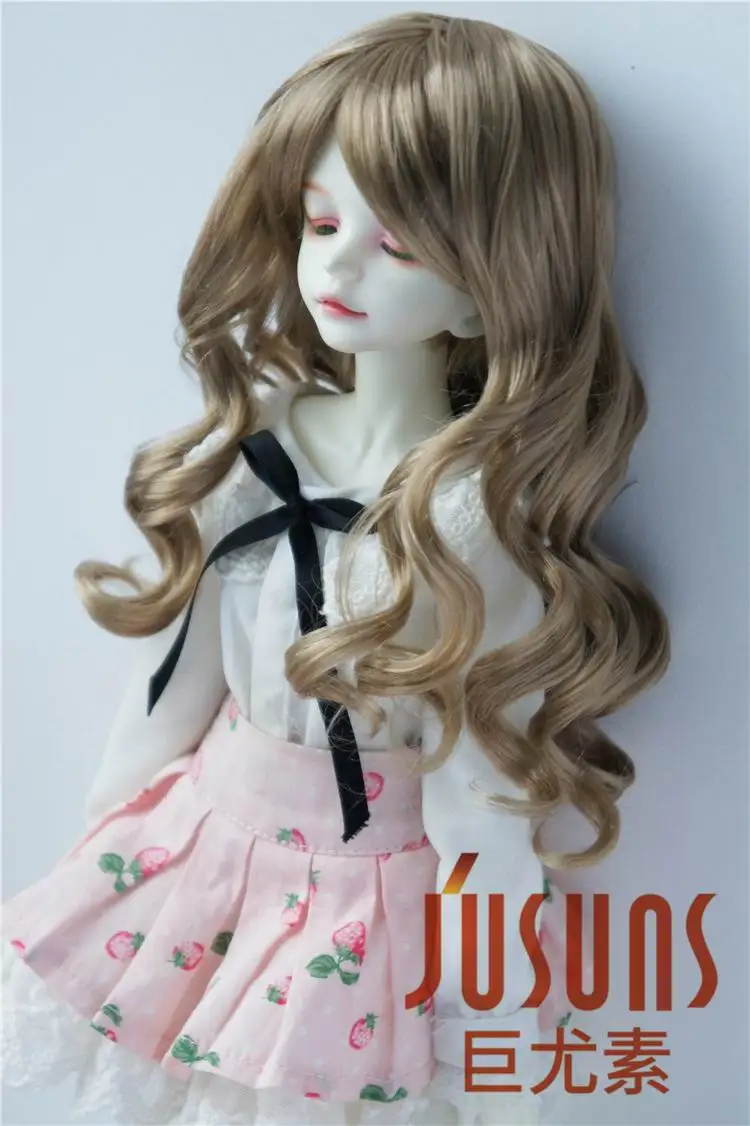 JD154 1/4 синтетический, мохеровый, для куклы парики длинные леди волна bjd парик, 7-8 дюймов MSD кукла аксессуары - Цвет: Brown SM4B