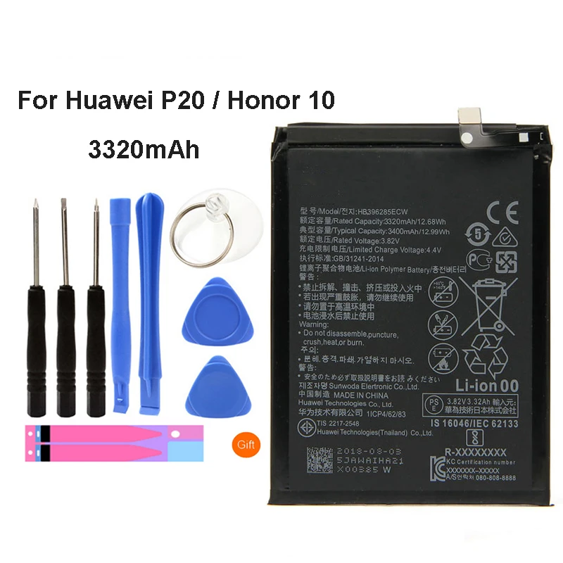 Запасная батарея HB396285ECW для Huawei P20 Honor 10 COL AL00 AL10 TL00 TL10 + Инструменты|Аккумуляторы