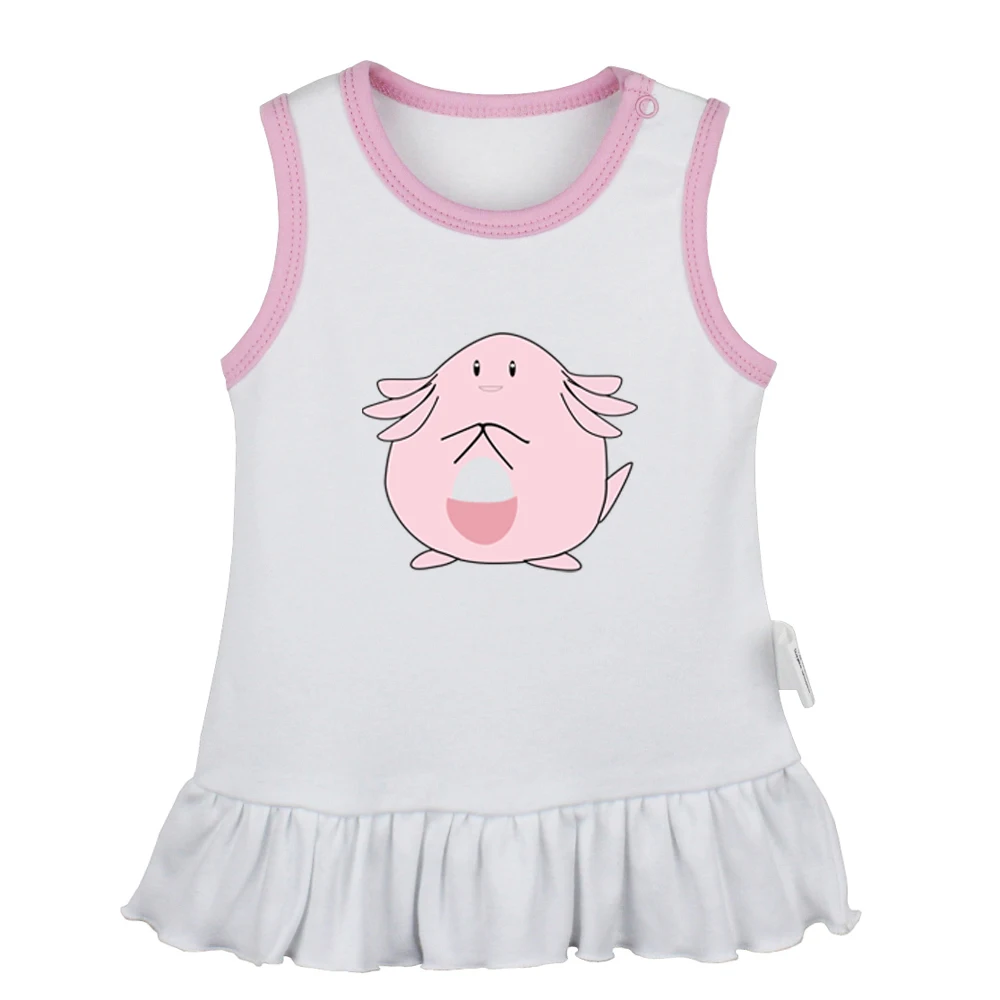 JaBabyYS945W Милый Покемон Togepi Jigglypuff Chansey Ditto Gengar Lickitung платья для новорожденных девочек платье без рукавов для малышей Одежда для младенцев - Цвет: JaBabyYS945W
