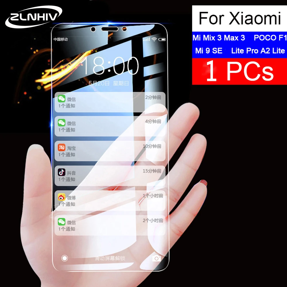 Закаленное стекло ZLNHIV для xiaomi max 3 mix mi 6 6x8 9 se pro защитная пленка pocophone f1 a2 lite