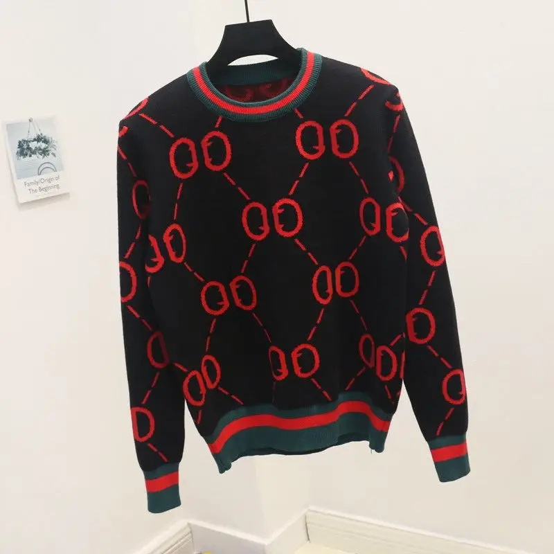 Luxury women Autumn winter sweater famous brand Classic design wool women's fashion designer pull femme hiver | Женская одежда