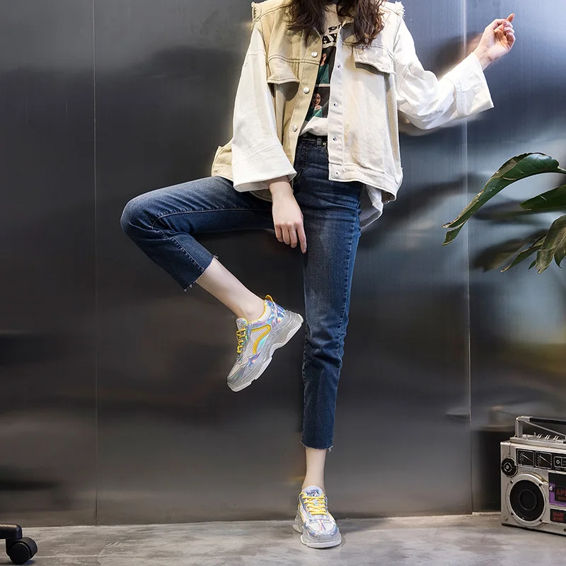 Повседневная обувь Женские массивные кроссовки на платформе zapatos de mujer Сезон