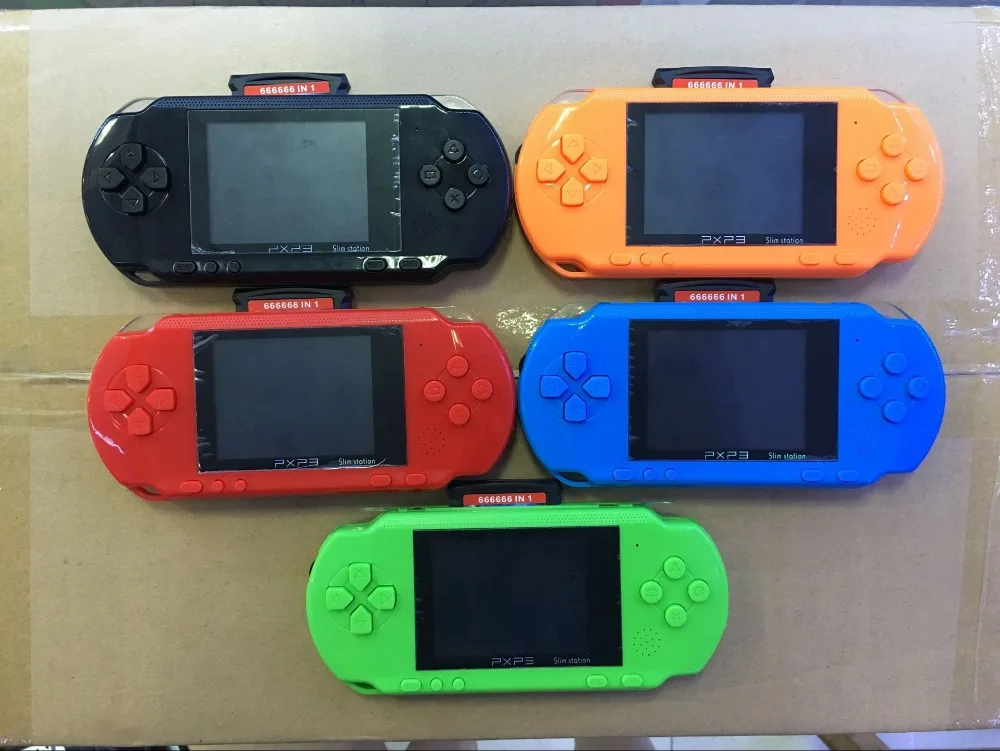 Новый 3-дюймовый 16 бит PXP3 Ручной игровой плеер игровая консоль с av-кабелем + 2