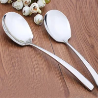 1pc thicken dinner dish soup rice western restaurant bar cafe public spoon large stainless steel round head buffet serving spoon