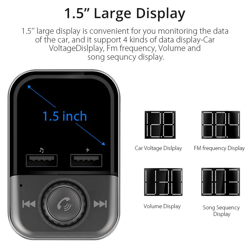 VANJEW BT72 автомобильный Bluetooth fm-передатчик радио адаптер Модулятор MP3-плеер передатчики ручной работы USB TF карта 2 USB зарядное устройство
