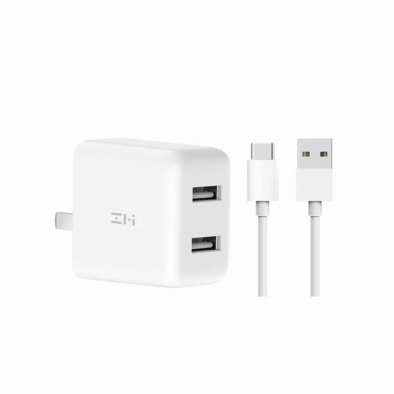White Xiaomi ZMI, зарядное устройство для телефона, двойной USB QC3.0, зарядка 15 В, 3.6A, 18 Вт, подходит для iPhone, samsung, iPad, huawei, смартфона - Цвет: White