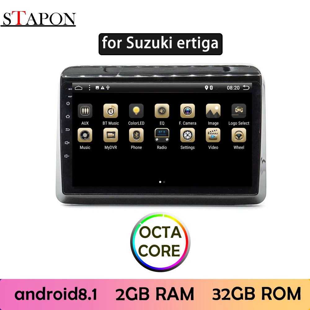 STAPON 9 дюймов для Suzuki ertiga 20118-19 Android 8 1 2GBRAM Восьмиядерный автомобильный DVD MP5