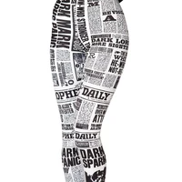 newspaper leggings women tattoo pants newspaper fitness workout 3d print sportswear sexy women pants leggings soft body shape