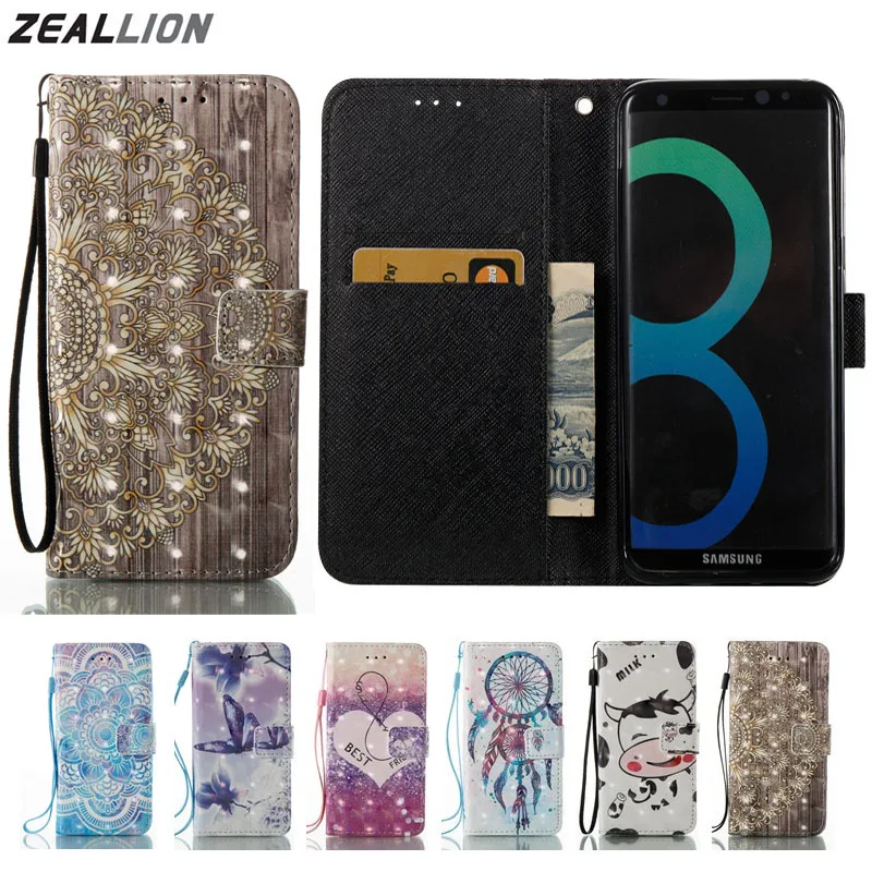 Zeallion для самсунга Galaxy S5 S6 S7 S8 S9 Edge Plus J3 J5 J7 A3 A5 2016 2017 чехол с мультяшным кошельком