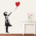 Наклейка на стену Banksy, виниловая настенная наклейка с изображением воздушной девушки в стиле Бэнкси, бесплатная доставка A2064
