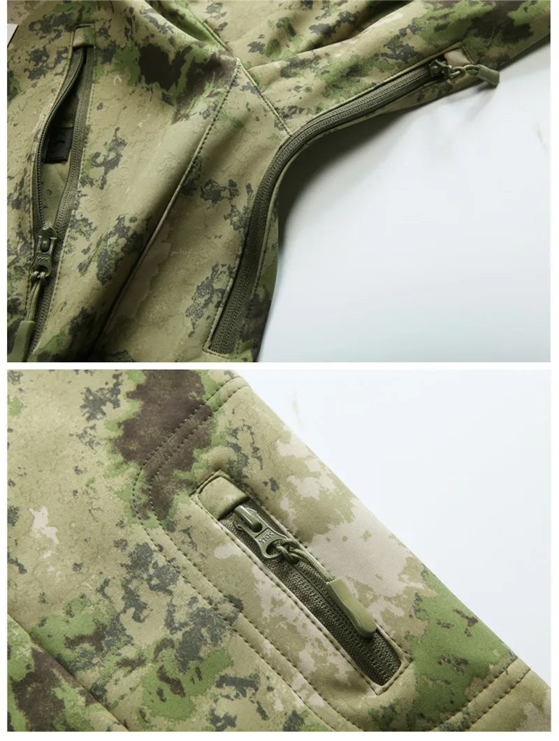 Тактическая Военная куртка из мягкой кожи акулы, Мужская Флисовая Водонепроницаемая армейская одежда, камуфляжная ветровка, мужская куртка с капюшоном