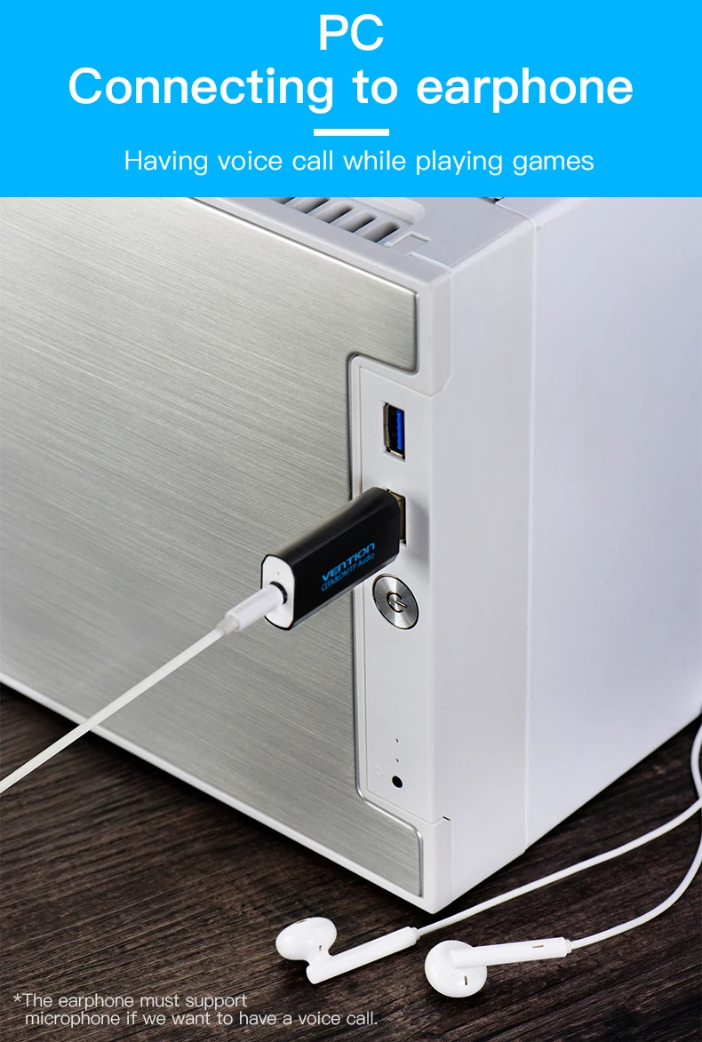 Vention 3,5 мм usb адаптер usb аудио адаптер карта с микрофоном USB к разъему 3,5 конвертер для PS4 ноутбук наушники звуковая карта